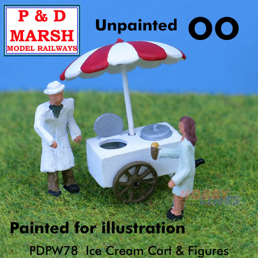 Ice Cream Cart and Figures - Unpainted | P&D Marsh | PW78