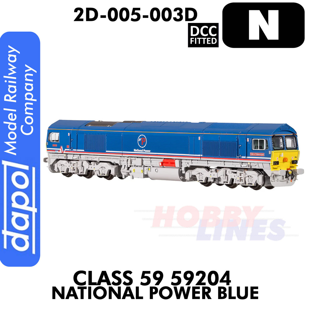 Class 59 59204 National Power Blue - DCC Fitted | Dapol | 2D-005-003D