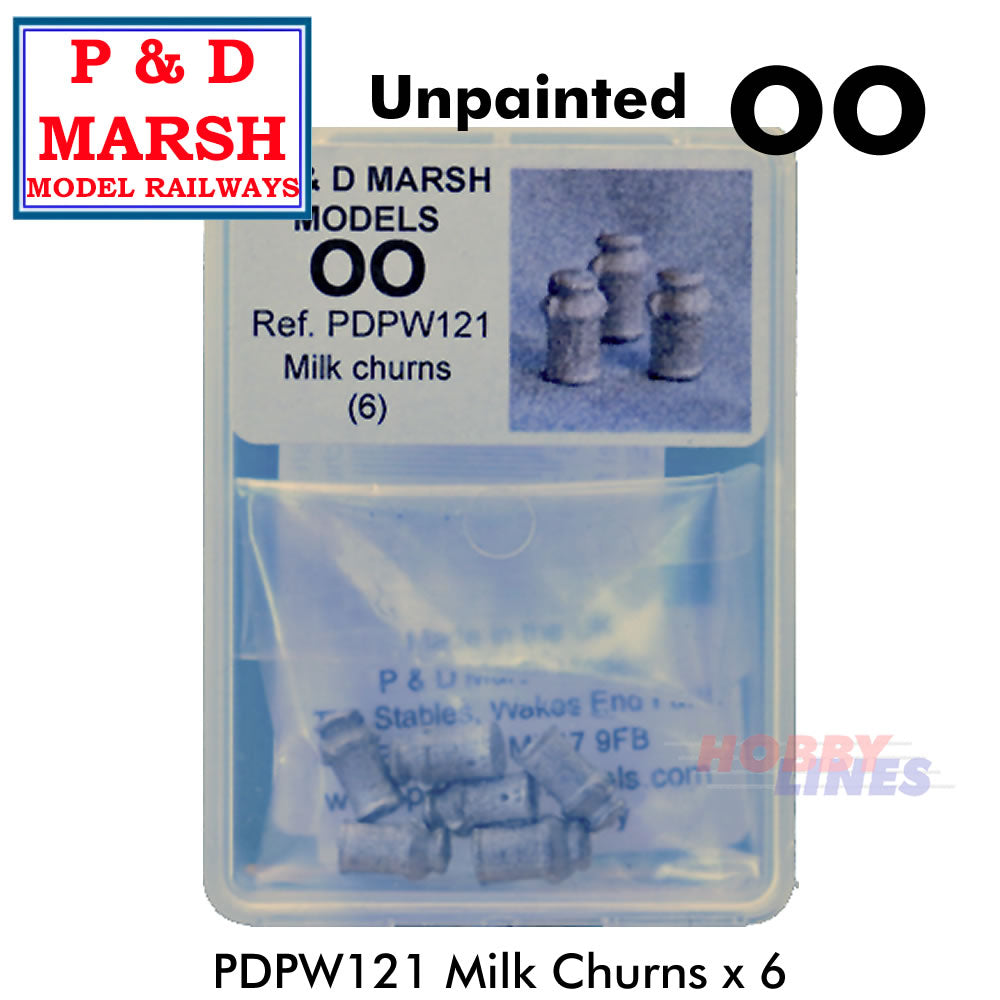 Milk Churns x 6 - Unpainted | P&D Marsh | PW121