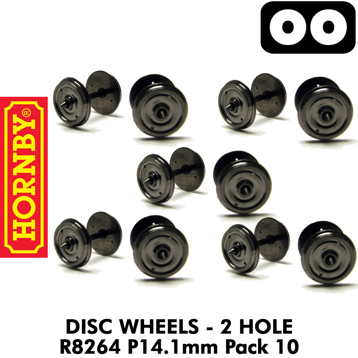 OO Gauge Coach Wheels & Axels 14.1mm - 10 Pack | Hornby | R8264