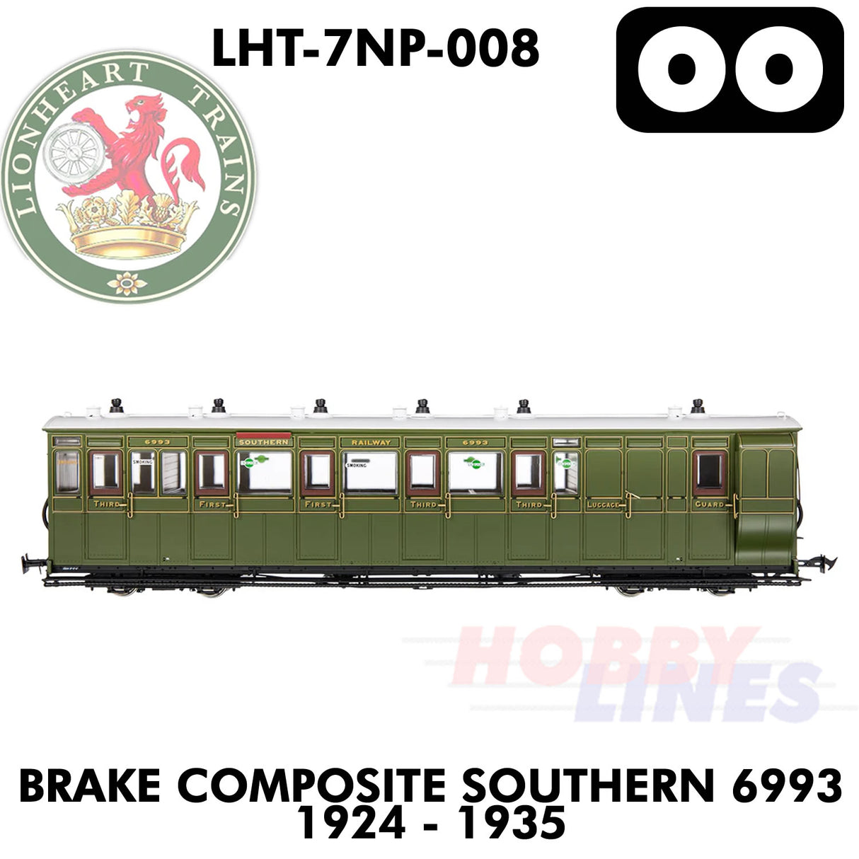Brake Composite Southern 6993 1924-1935 - DCC Ready  | Lionheart Trains |  LHT-7NP-008