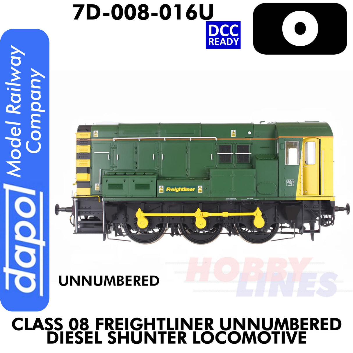 Class 08 Freightliner Unnumbered Diesel Shunter Locomotive - DCC Ready | Dapol | 7D-008-016U
