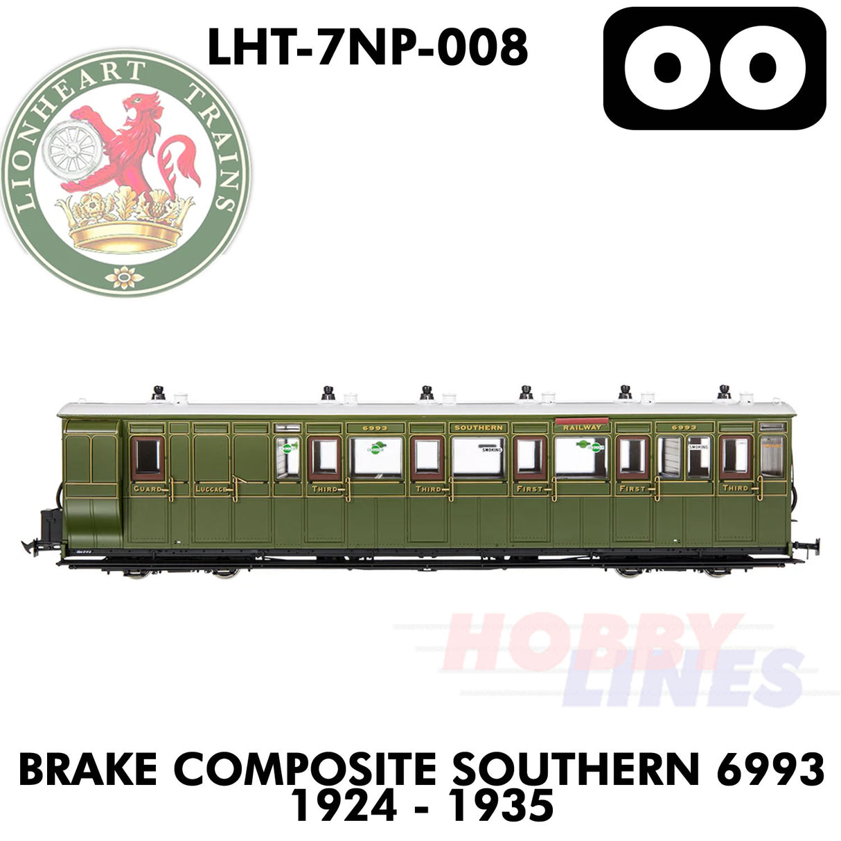 Brake Composite Southern 6993 1924-1935 - DCC Ready  | Lionheart Trains |  LHT-7NP-008