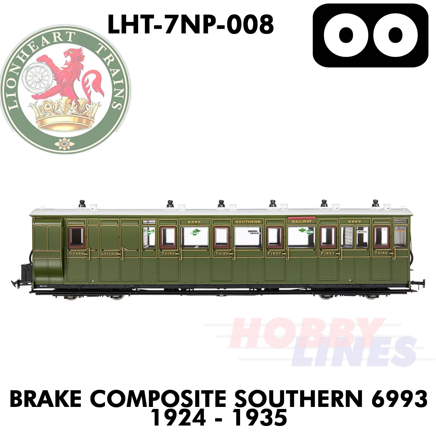 Brake Composite Southern 6993 1924-1935 - DCC Ready  | Lionheart Trains |  LHT-7NP-008