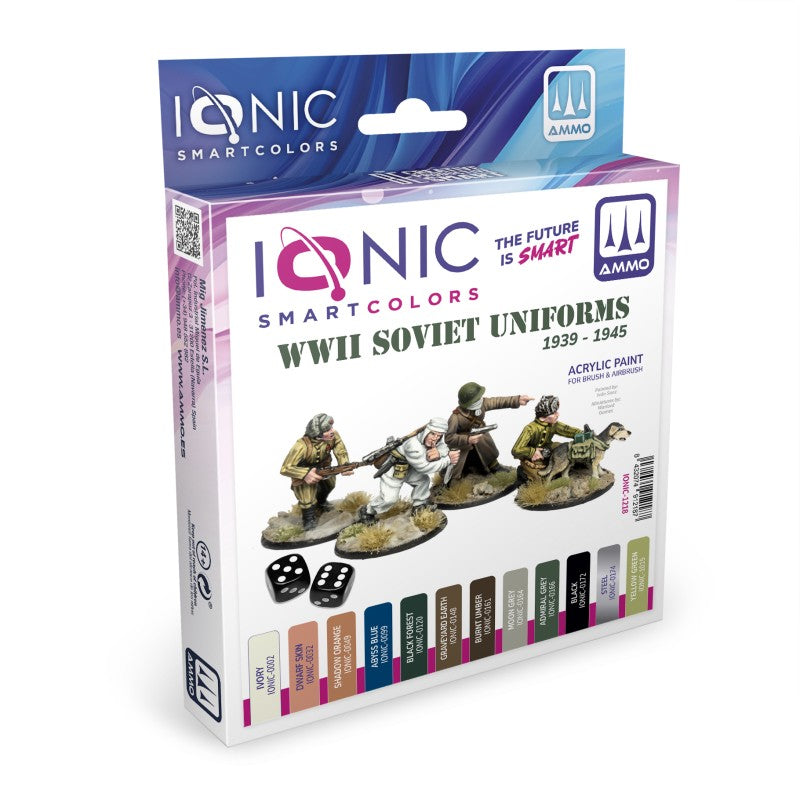 Acrylic Paint Set - WWII Soviet Uniforms 1939 – 1945 - 12 x 20ml | IONIC | IONIC1218