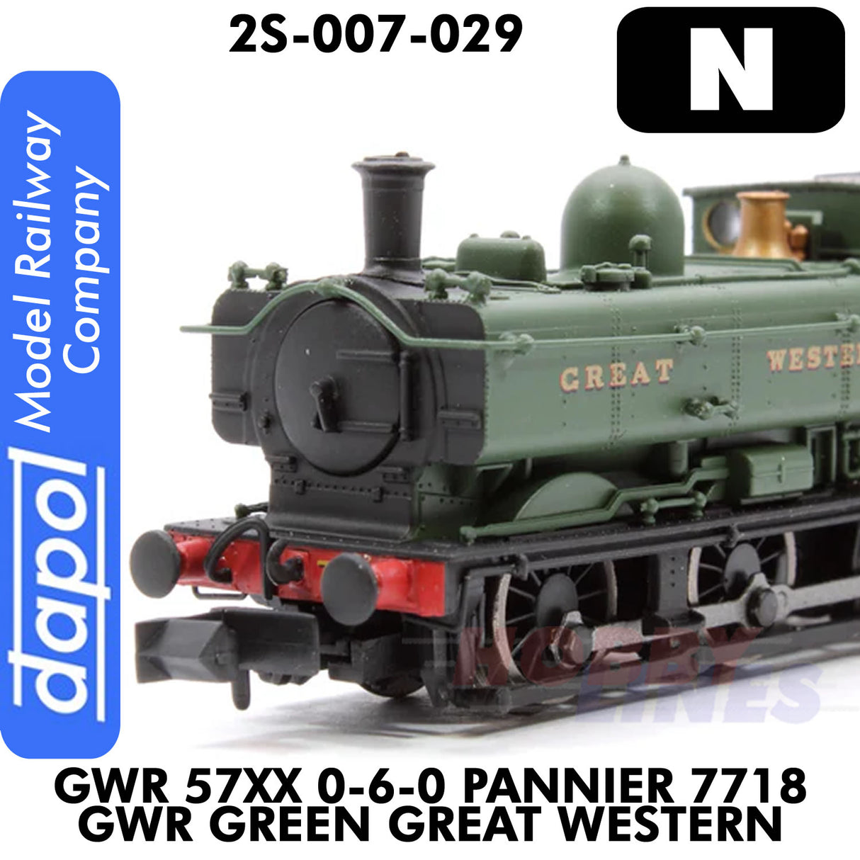 Great Western Railway - 57XX 0-6-0 Pannier 7718 Green Great Western - DCC Ready |  Dapol | 2S-007-029