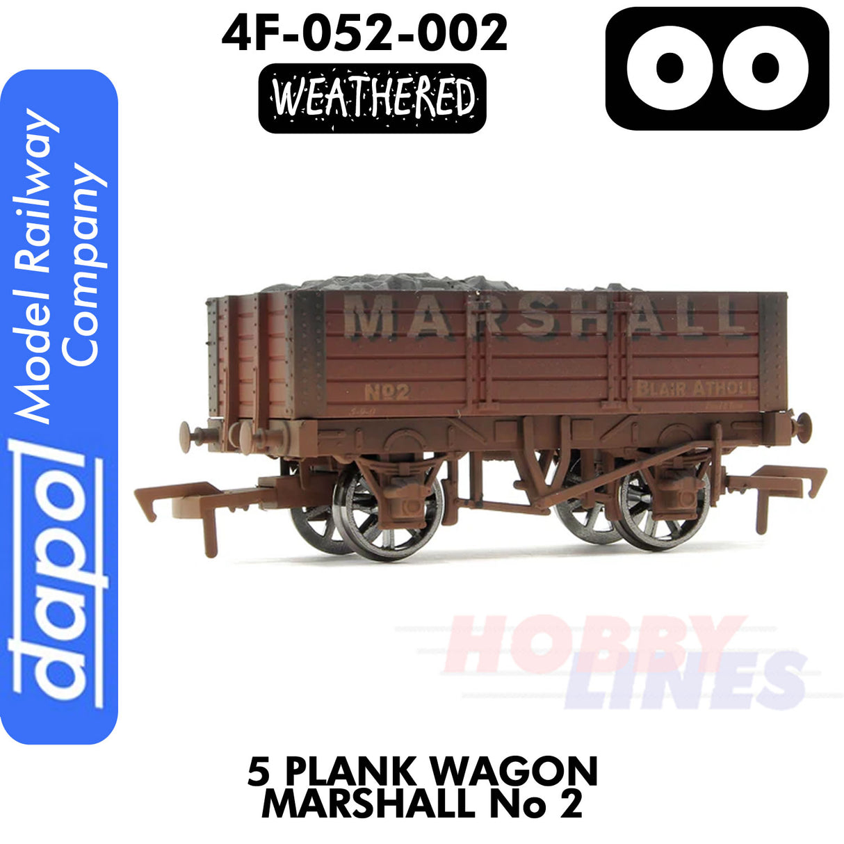 5 Plank Wagon Marshall No 2 - Weathered |  Dapol | 4F-052-002