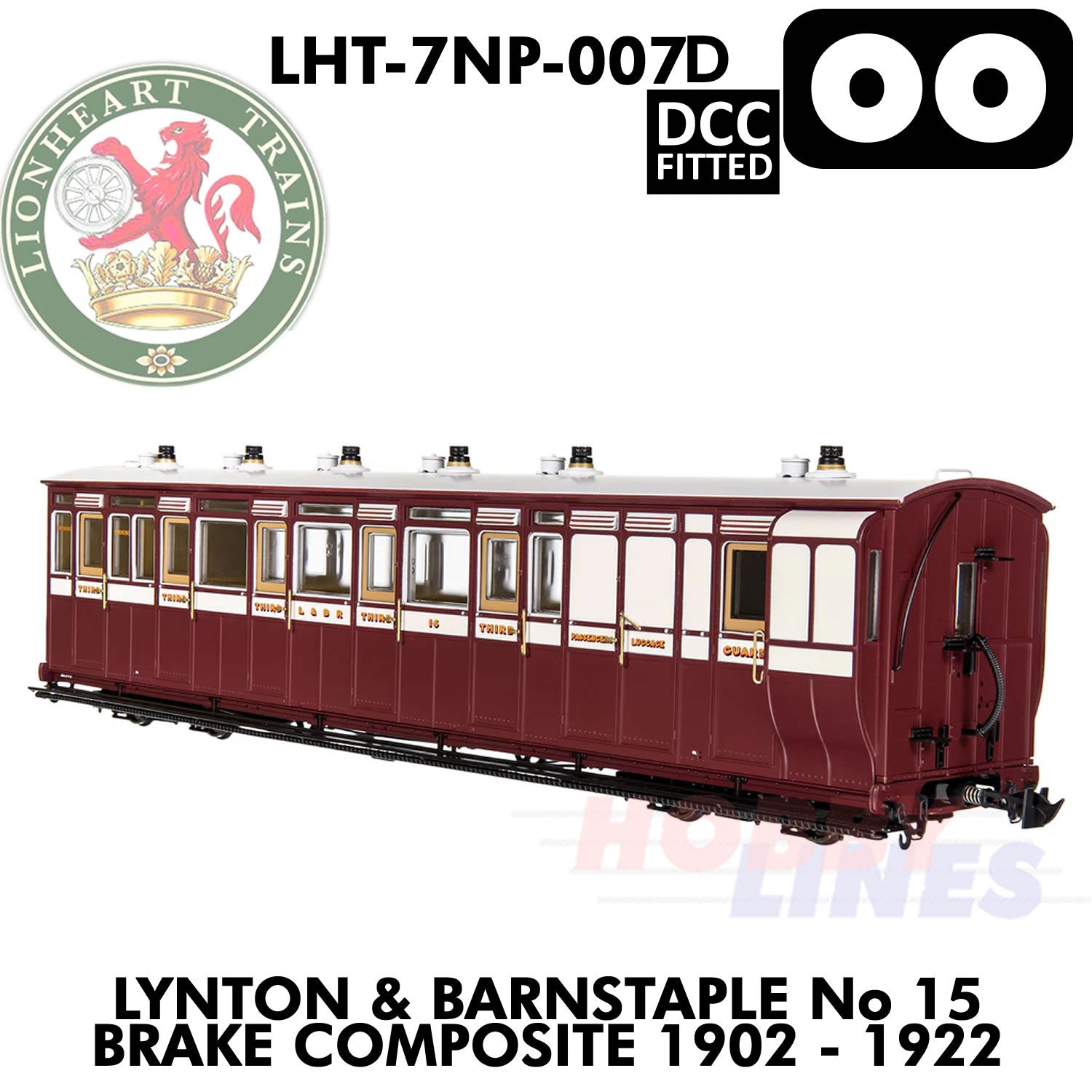 Lynton & Barnstaple No.15 Brake Composite - DCC - 1:43.5 OO | LHT-7NP-007D