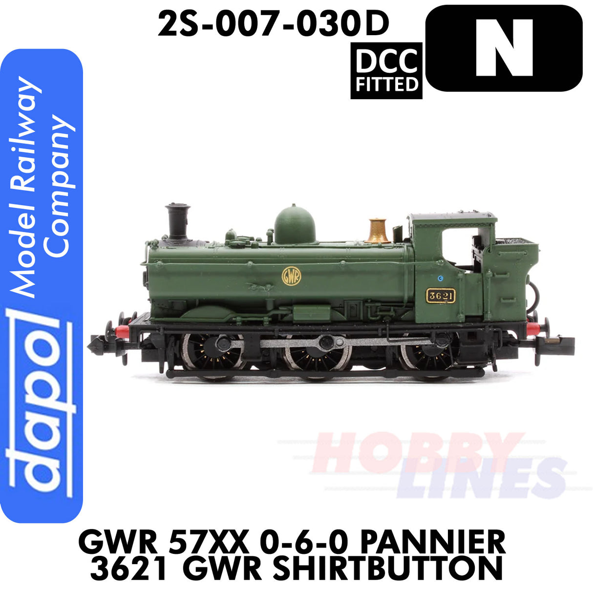Pannier 3621 GWR Shirtbutton Steam Locomotive 1:148 N gauge DCC Fitted Dapol 2S-007-030D