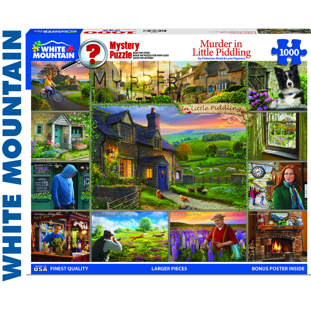 MURDER IN LITTLE PIDDLING 1000 pc Jigsaw Puzzle WHITE MOUNTAIN 1506