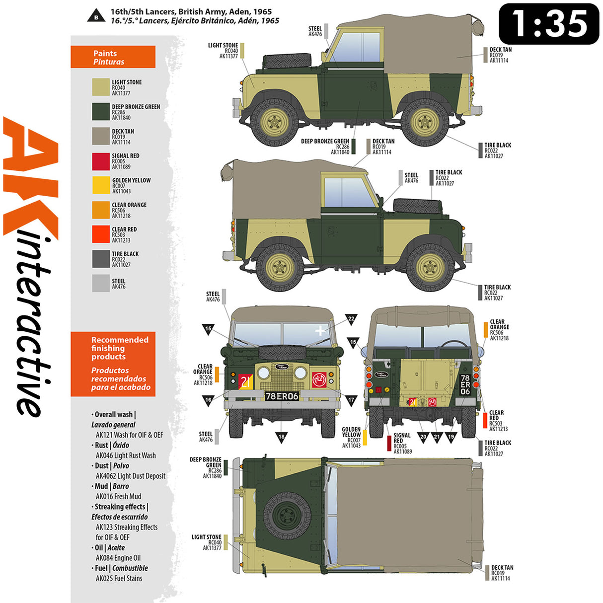 Land Rover 88 - Series IIA Rover 8 - Model Kit | AK interactive | AK35012