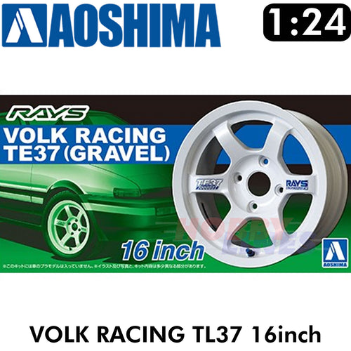 VOLK RACING TE37 16inch 1:24 WHEELS & TYRES Set of 4 AOSHIMA Tuned Parts 05250