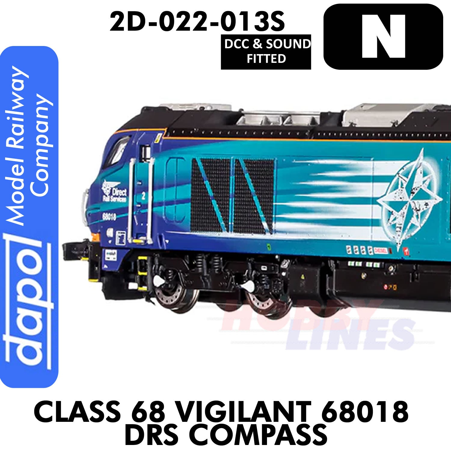 Class 68 Vigilant 68018 DRS  - DCC & Sound | Dapol | 2D-022-013S