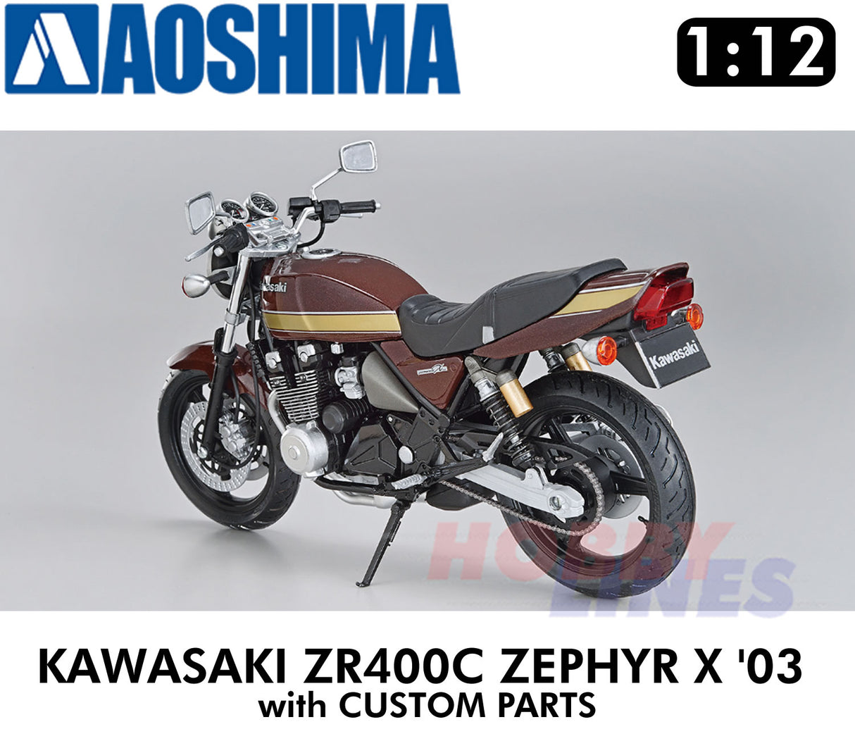 KAWASAKI ZR400C ZEPHYR 2003 Custom Parts motorcycle 1:12 kit AOSHIMA 06532
