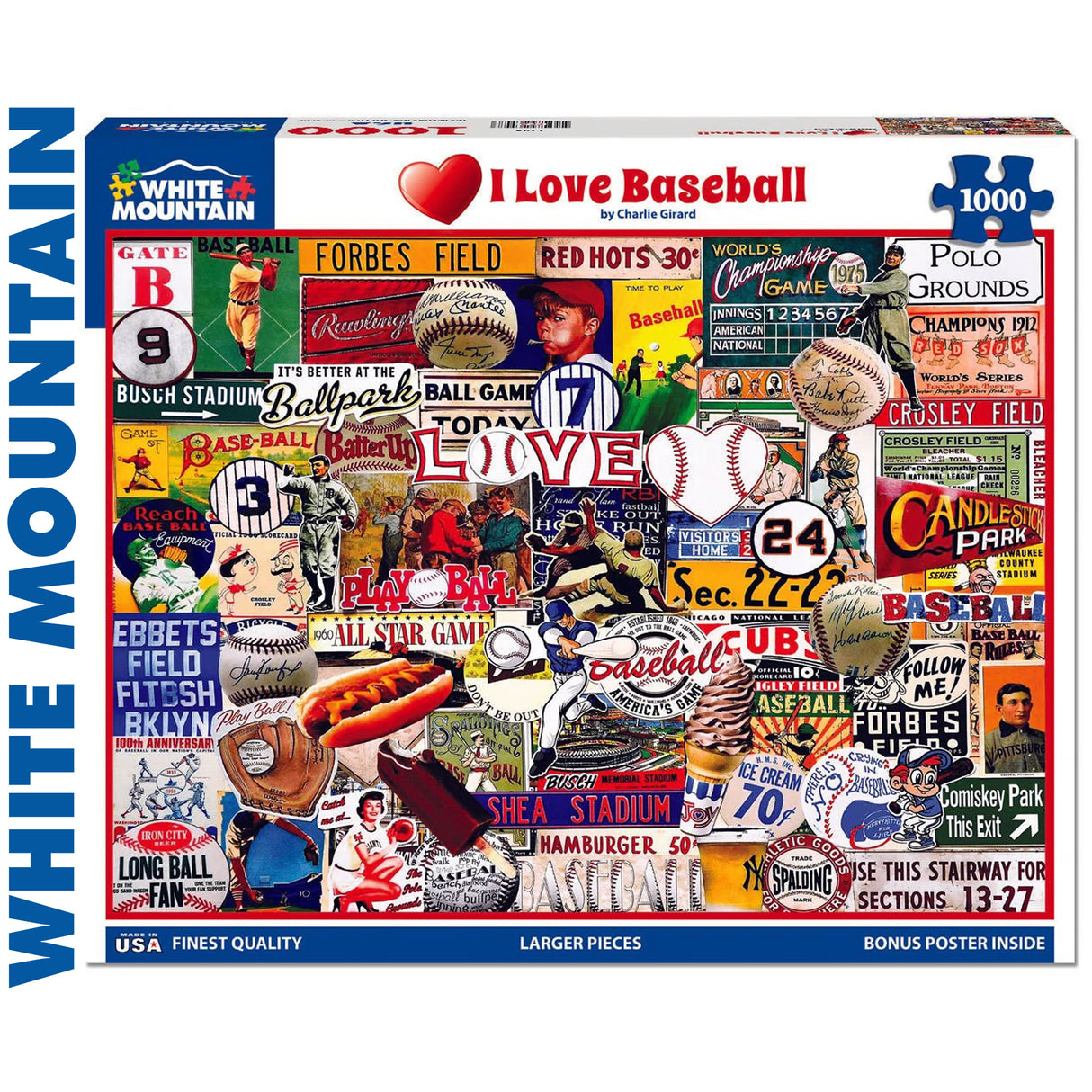 I Love Baseball - 1000pc Puzzle | White Mountain | 1748pz