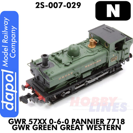 Great Western Railway - 57XX 0-6-0 Pannier 7718 Green Great Western - DCC Ready |  Dapol | 2S-007-029