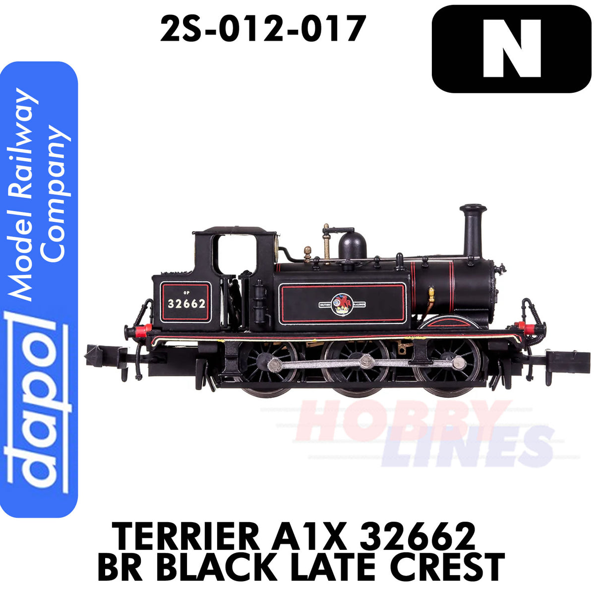 Terrier A1X 32662 BR - Black Late Crest | Dapol | 2S-012-017