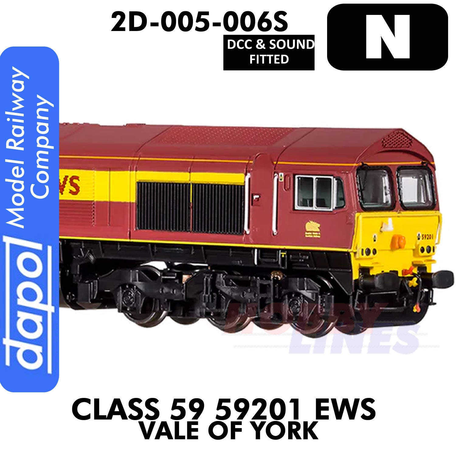 Class 59 59201 EWS Vale of York  - DCC & Sound | Dapol | 2D-005-006S