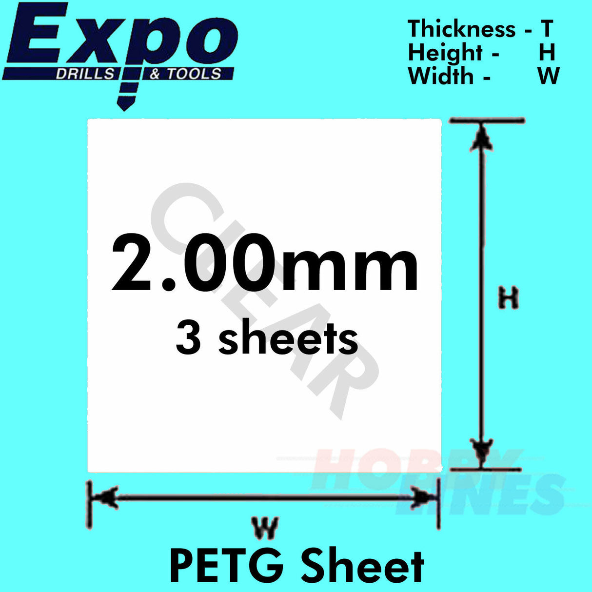 SUPER CLEAR PETG SHEET 1.0 / 1.5 / 2.0mm 9 x 13" pk 3 A4 plastic Expo Tools
