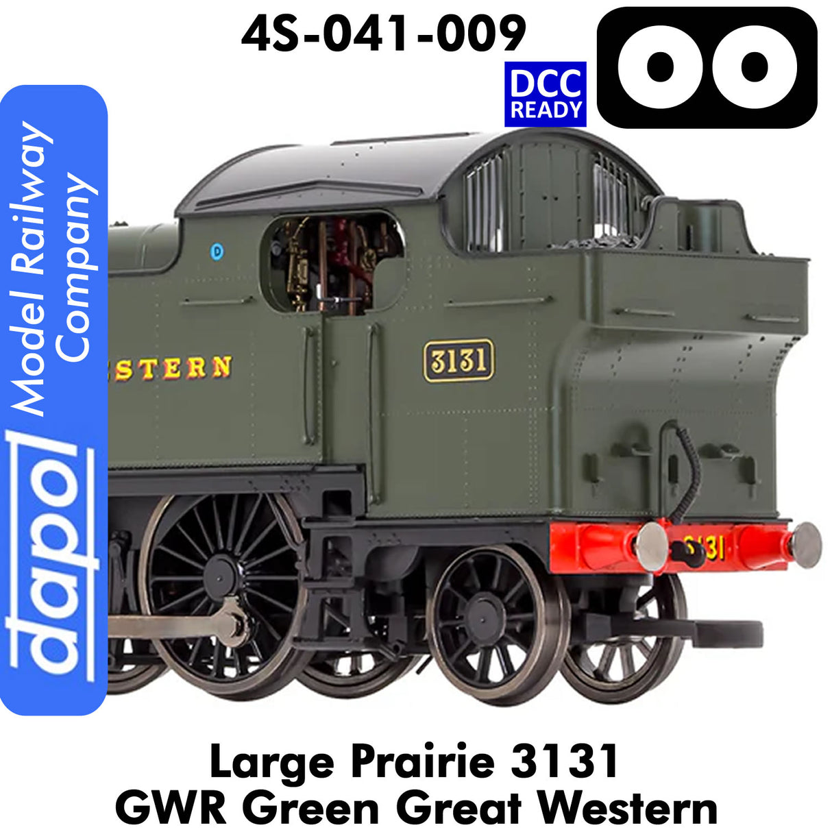 LARGE PRAIRIE 3131 GWR DCC Ready Steam Locomotive | Dapol | 4S-041-009