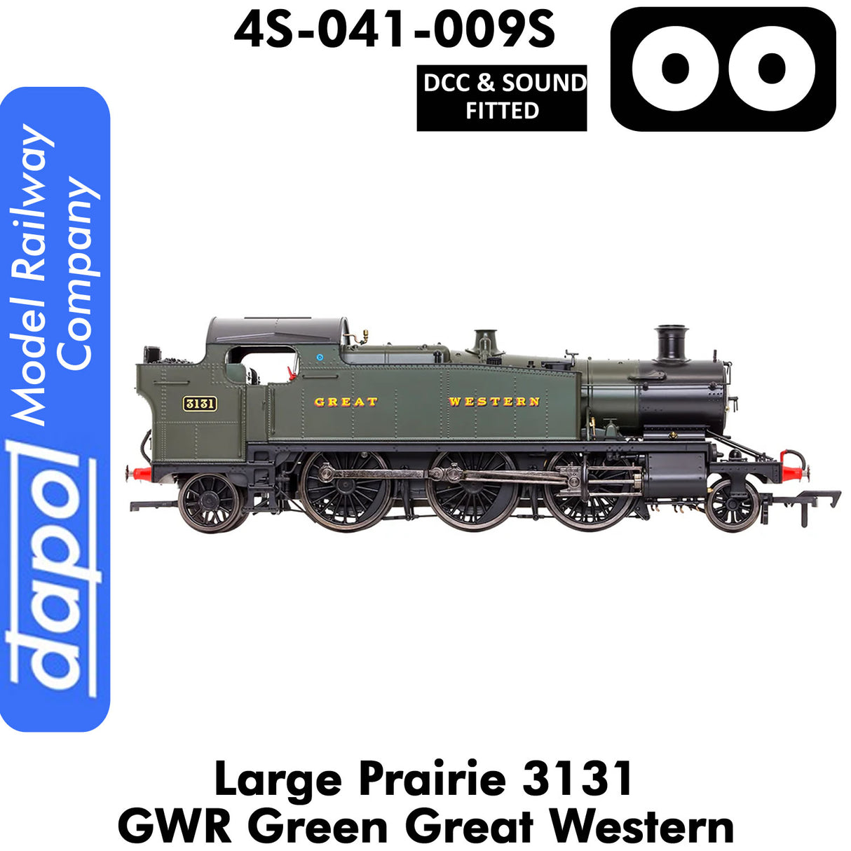 LARGE PRAIRIE 3131 GWR DCC & Sound Steam Locomotive |  Dapol | 4S-041-009S