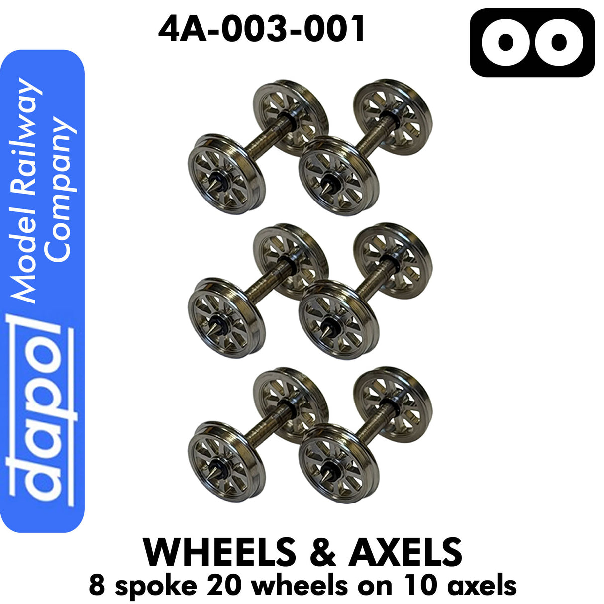 Wheels & Axels - 8 Spoke - 20 wheels on 10 axels | Dapol | 4A-003-001