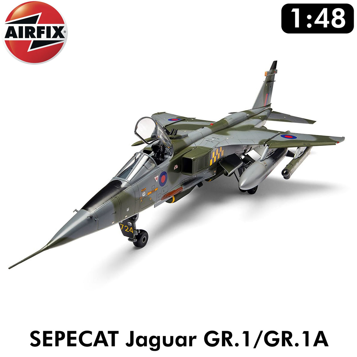 SEPECAT Jaguar GR.1/GR.1A Military Aircraft RAF France 1:48 kit | Airfix | A11010