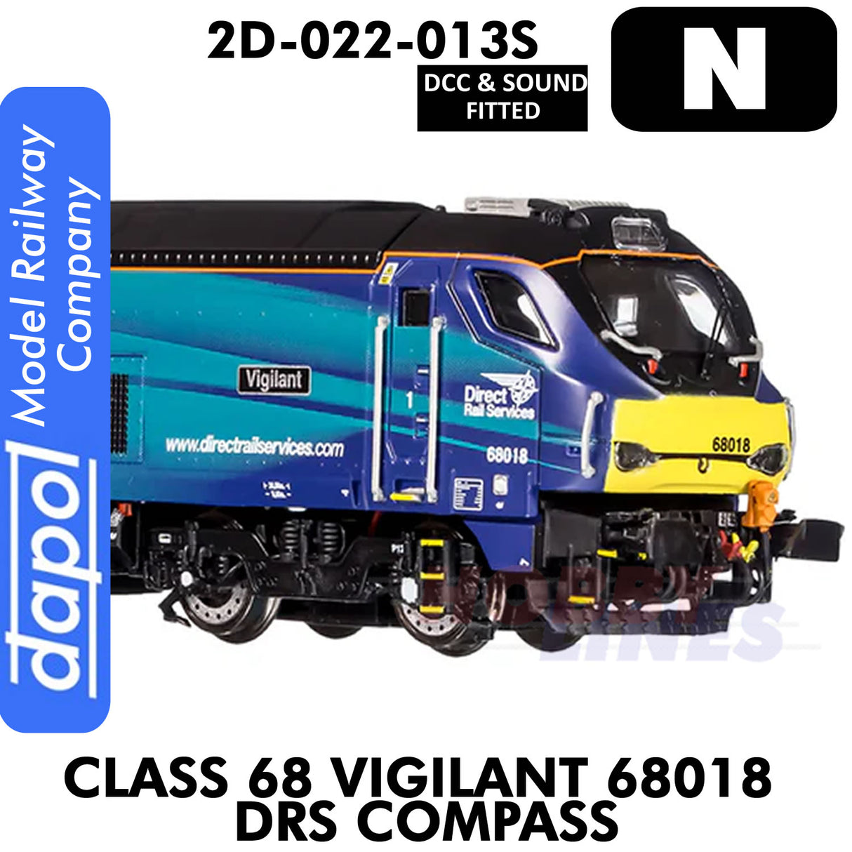 Class 68 Vigilant 68018 DRS  - DCC & Sound | Dapol | 2D-022-013S