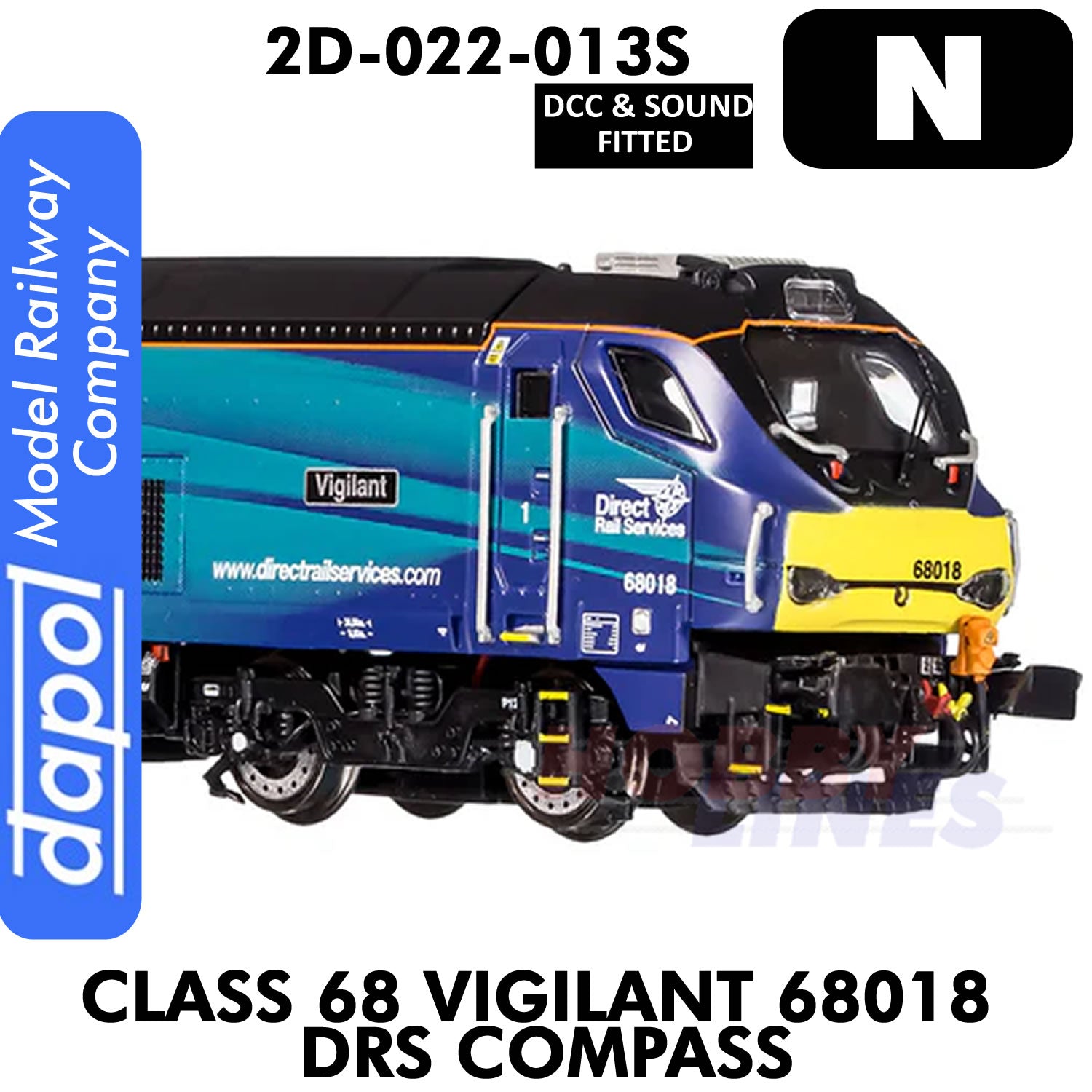 Class 68 Vigilant 68018 DRS  - DCC & Sound | Dapol | 2D-022-013S