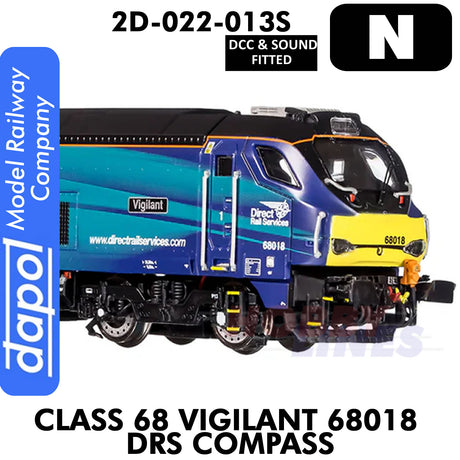 Class 68 Vigilant 68018 DRS  - DCC & Sound | Dapol | 2D-022-013S