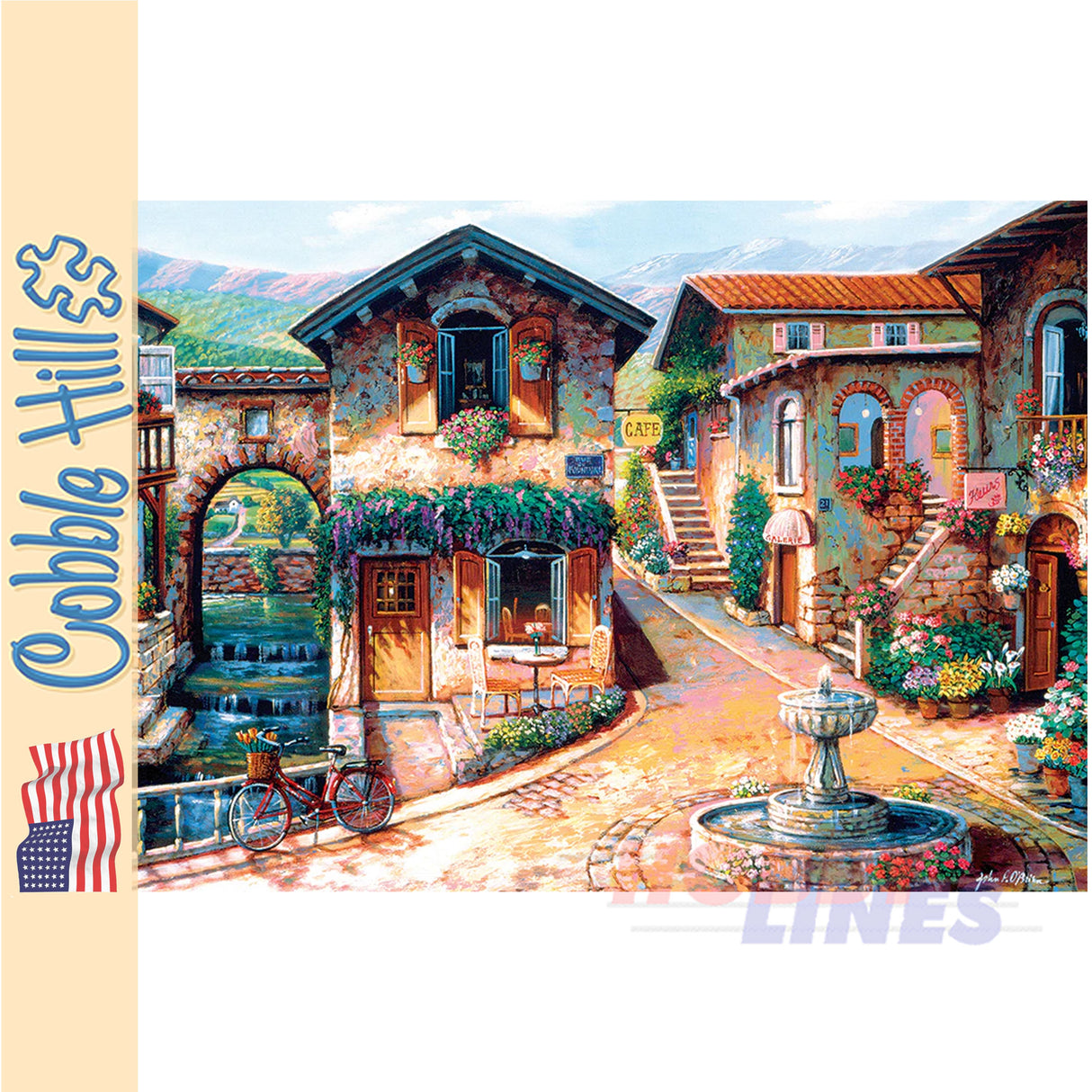 Fountain on the Square COBBLE HILL 1000pc jigsaw puzzle 40030