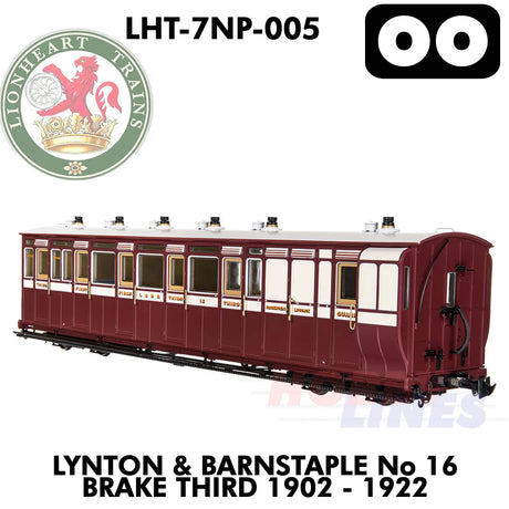Lynton & Barnstaple No.16 Brake Third 1902-1922 - DCC Ready | Lionheart Trains |  LHT-7NP-005