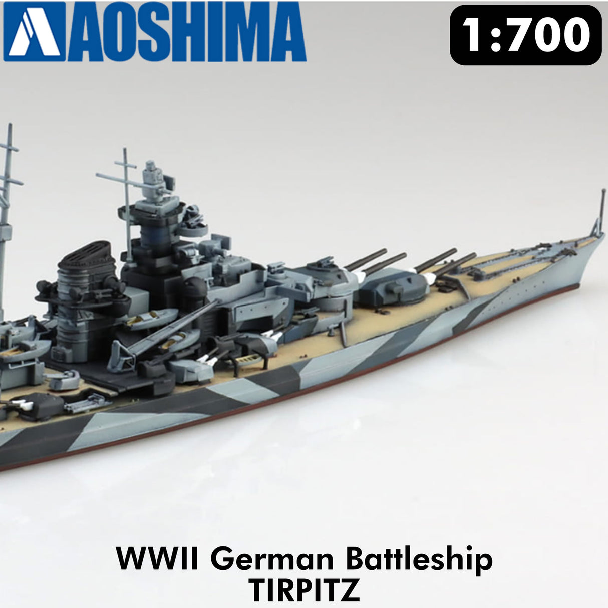 TIRPITZ Battleship WWII German Waterline 1:700 model kit AOSHIMA 06749