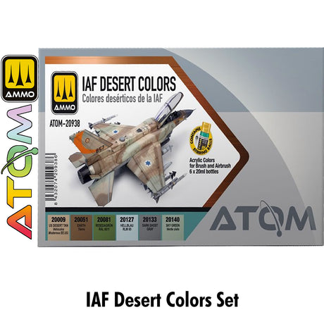 ATOM IAF Desert Colours Set - 6 20ml Acrylic Paint | Ammo by Mig Jimenez