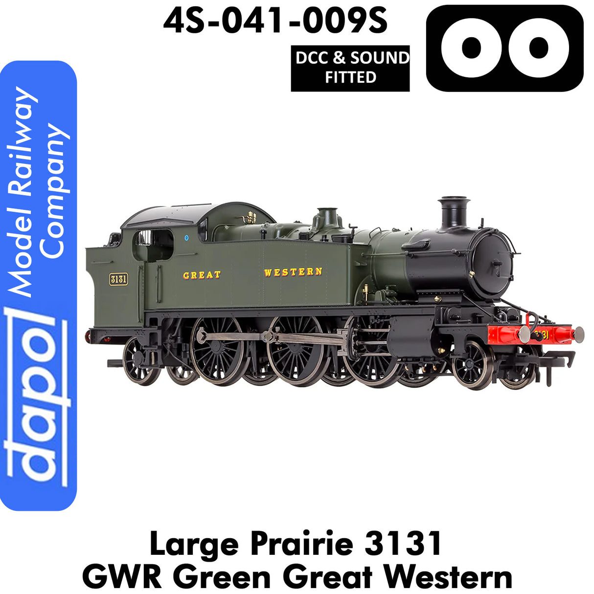 LARGE PRAIRIE 3131 GWR DCC & Sound Steam Locomotive |  Dapol | 4S-041-009S