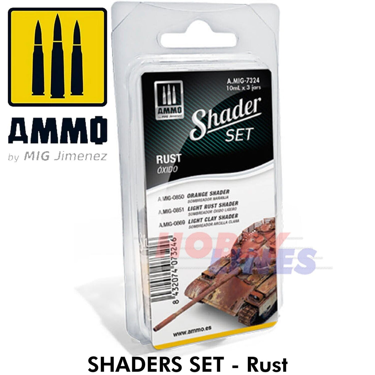 Shader Set - Rust -  Acrylic Paint - 3 x 10ml | Ammo by Mig Jimenez | Mig7324