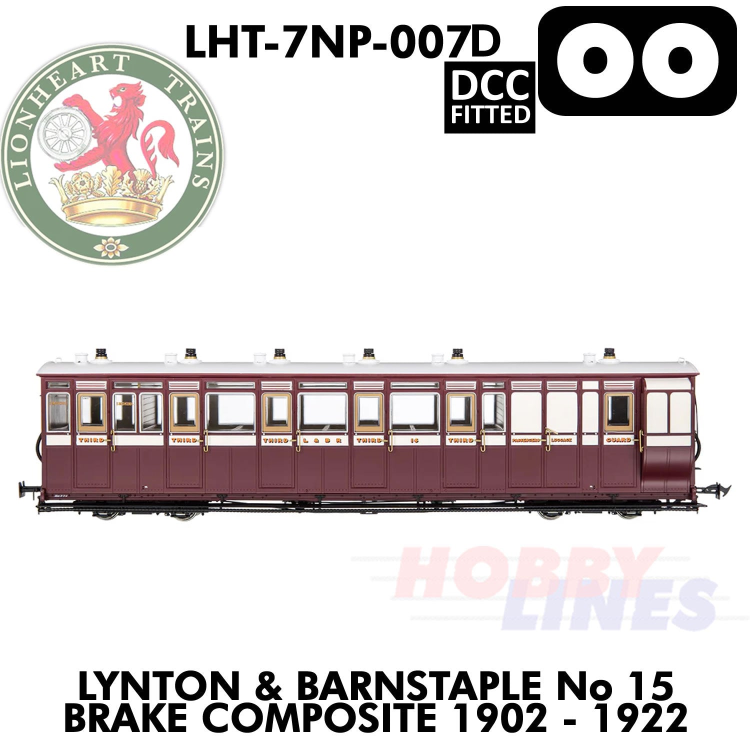 Lynton & Barnstaple No.15 Brake Composite - DCC - 1:43.5 OO | LHT-7NP-007D