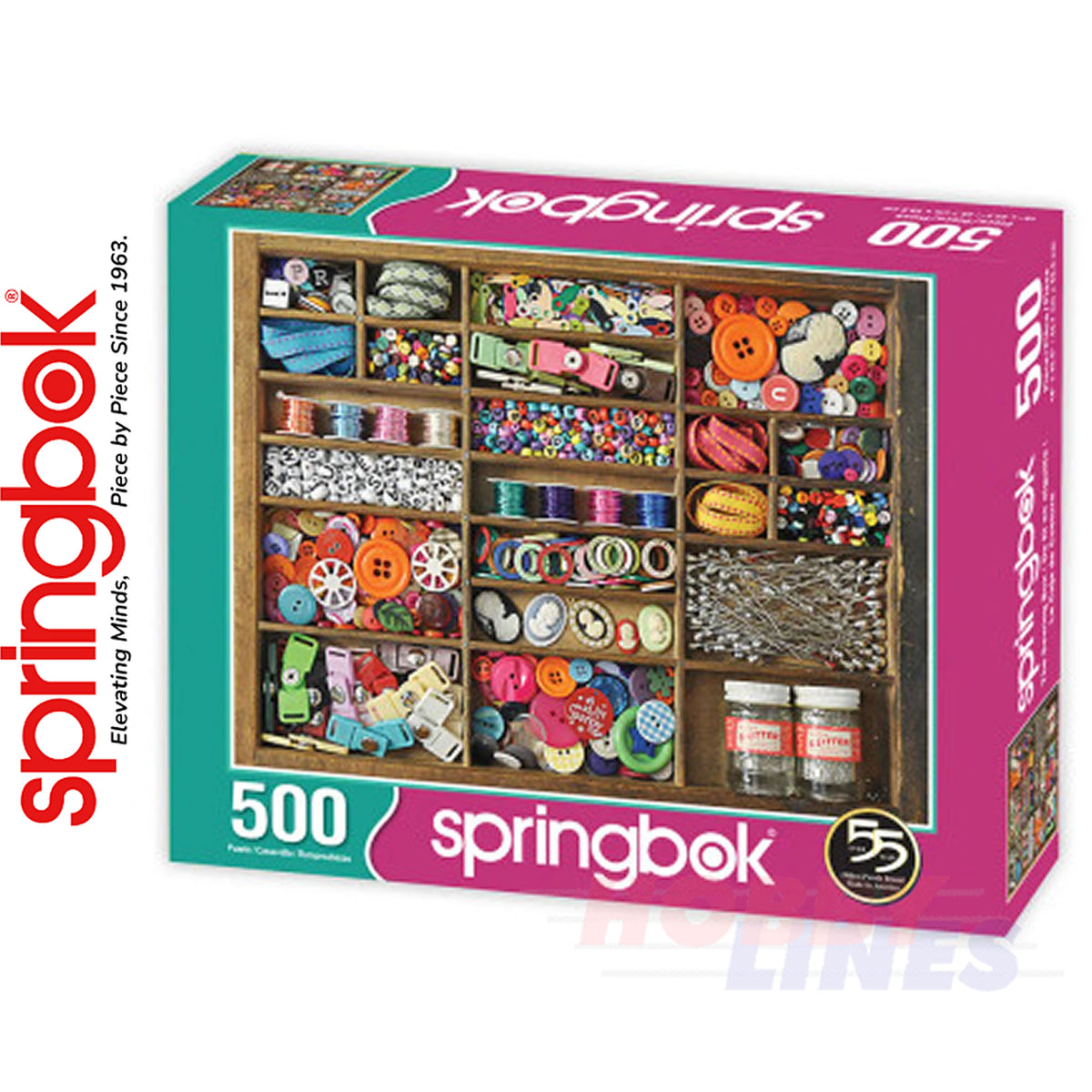 THE SEWING BOX 500 piece SPRINGBOK Jigsaw Puzzle Random Cut Super Delu