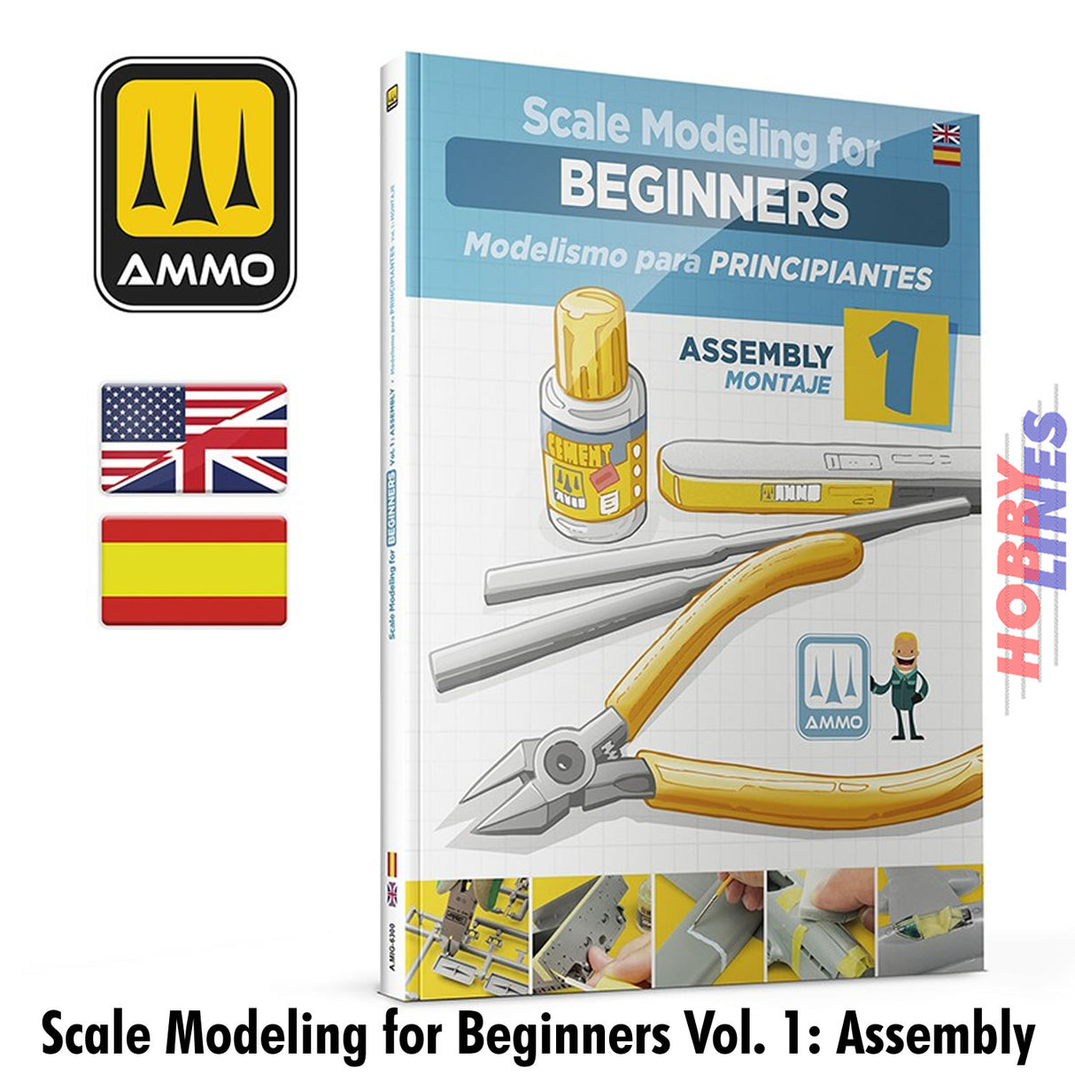 Scale Modelling for Beginners - Vol. 1 Assembly Book - 120 pages - English/Spanish | Ammo by Mig Jimenez | MIG6300