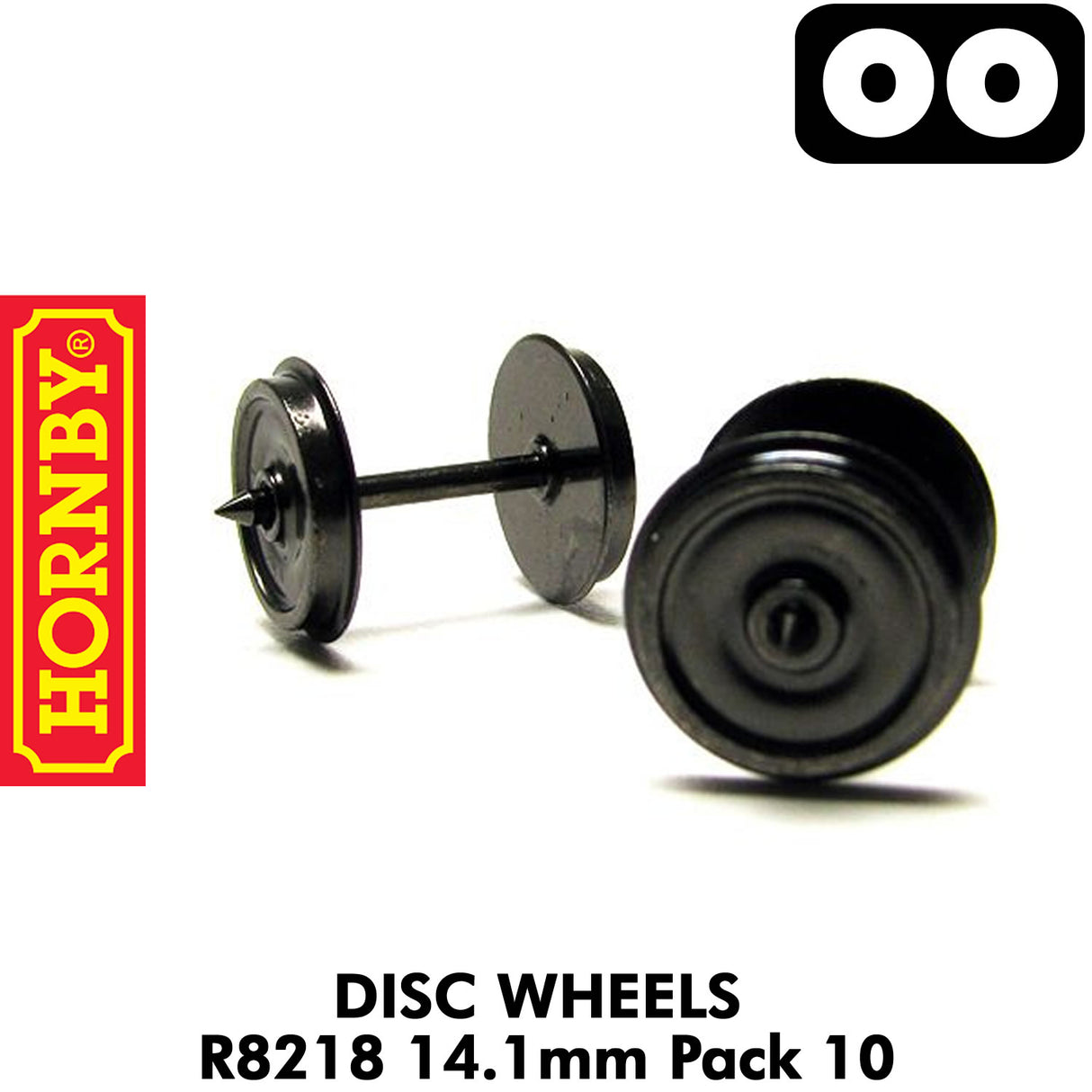 OO Gauge Disc Wagon Wheels & Axels 14.1mm - 10 Pack | Hornby | R8218