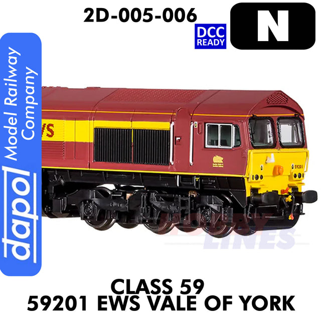 Class 59 59201 EWS Vale of York  - DCC Ready | Dapol |  2D-005-006