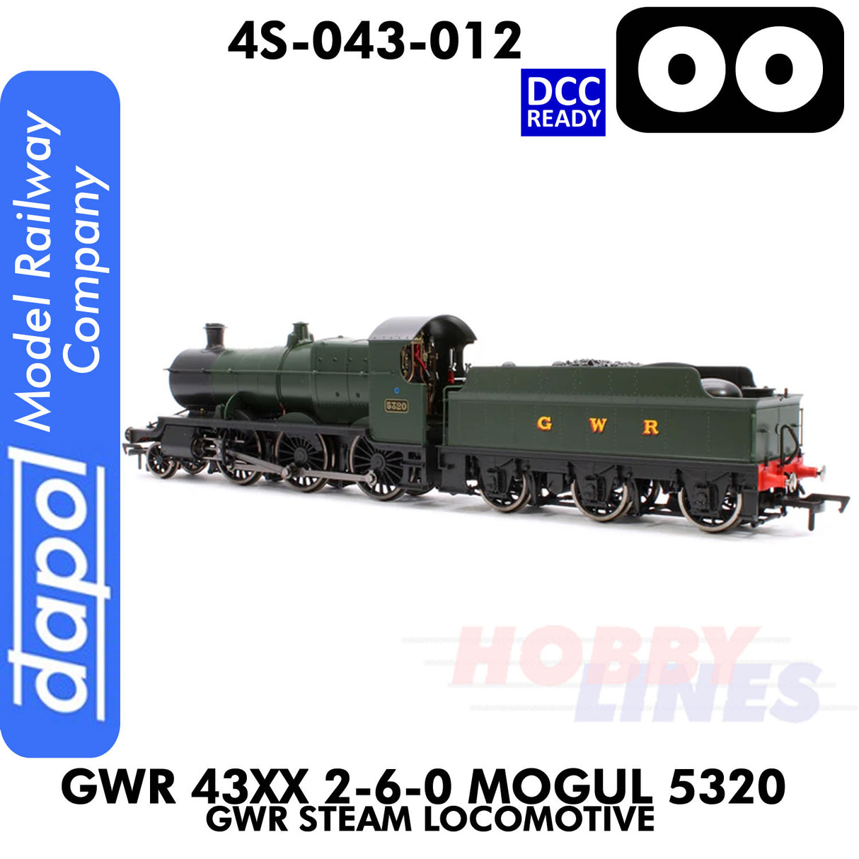 Great Western Railway - 43xx 2-6-0 Mogul 5320 - DCC Ready - 1:76 OO  | Dapol | 4S-043-012