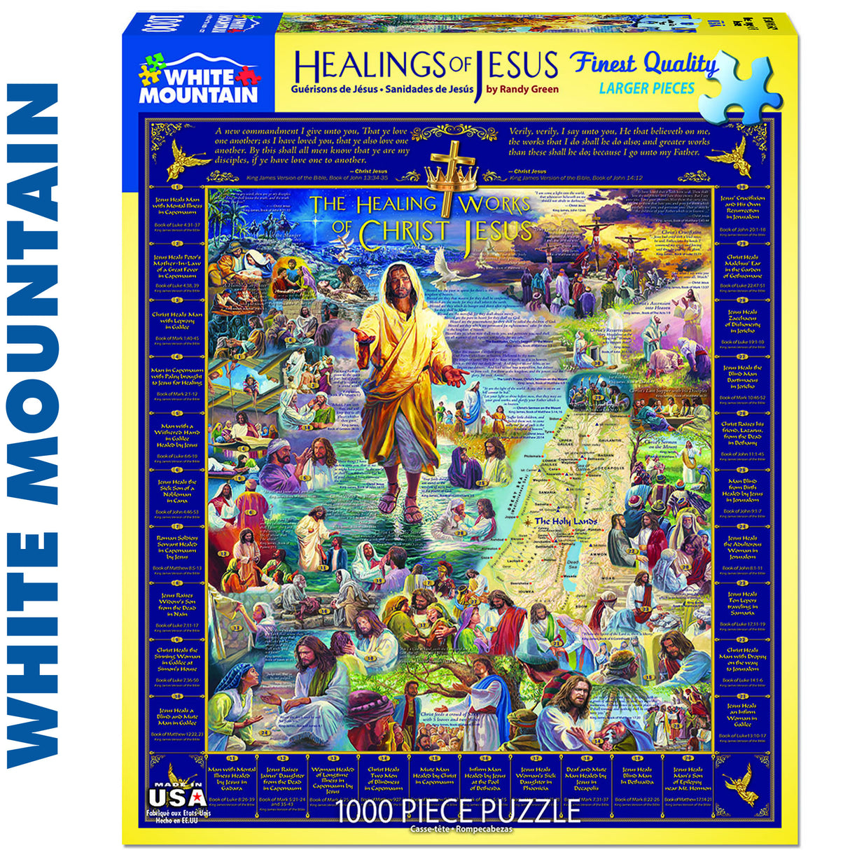 HEALINGS OF JESUS 1000 pc super deluxe Jigsaw Puzzle WHITE MOUNTAIN 1598
