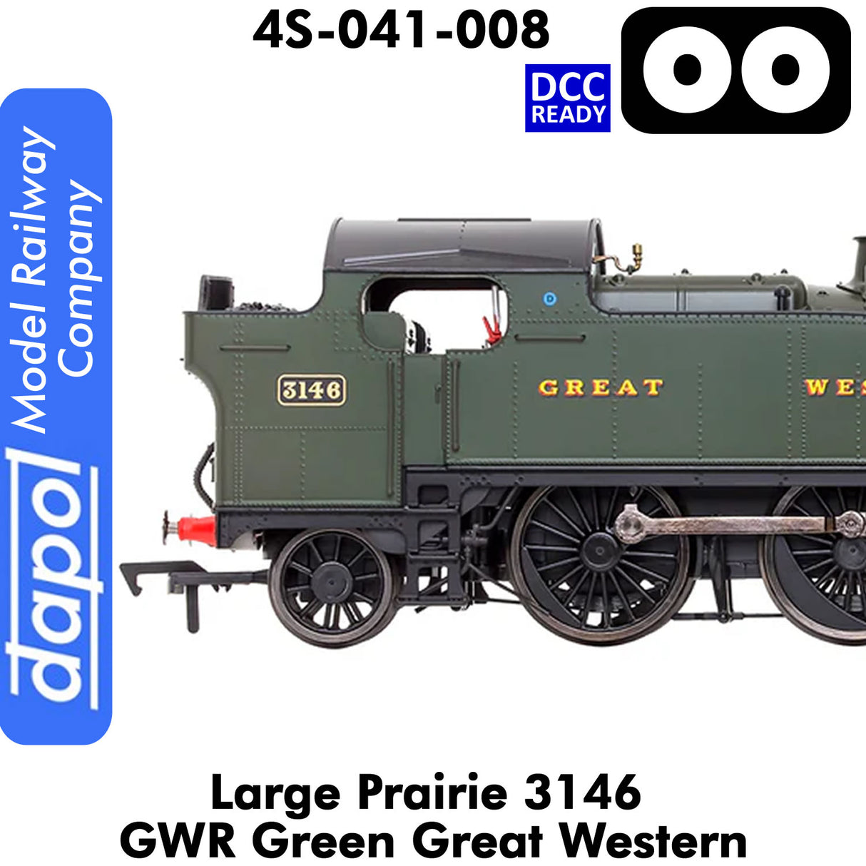 LARGE PRAIRIE 3146 GWR DCC Ready Steam Locomotive | Dapol |  4S-041-008
