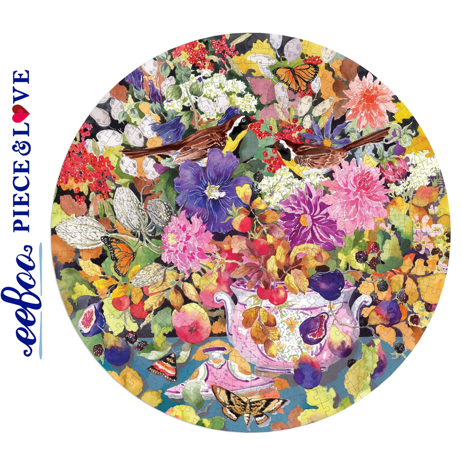 Autumn Bouquet 500 pc Round Puzzle | eeBoo |  PZF111