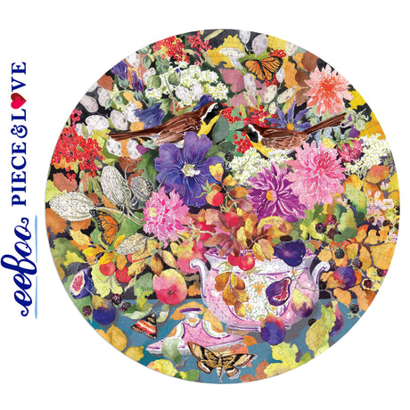 Autumn Bouquet 500 pc Round Puzzle | eeBoo |  PZF111