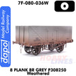 8 Plank BR Grey P308250 Weathered 1:43 O gauge Dapol 7F-080-036W