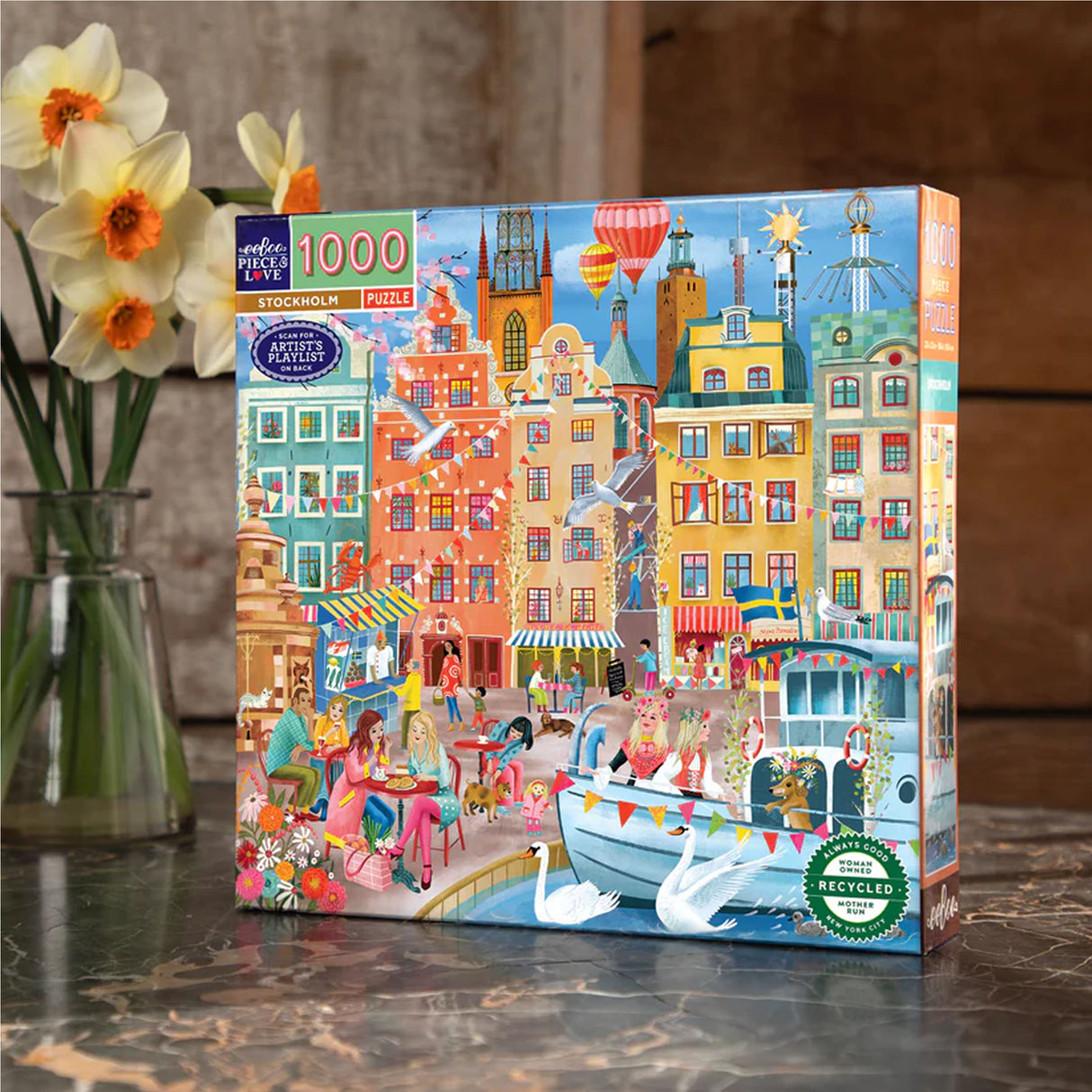 eeBoo STOCKHOLM 1000 pc Square Jigsaw Puzzle Super Deluxe PZTSKM