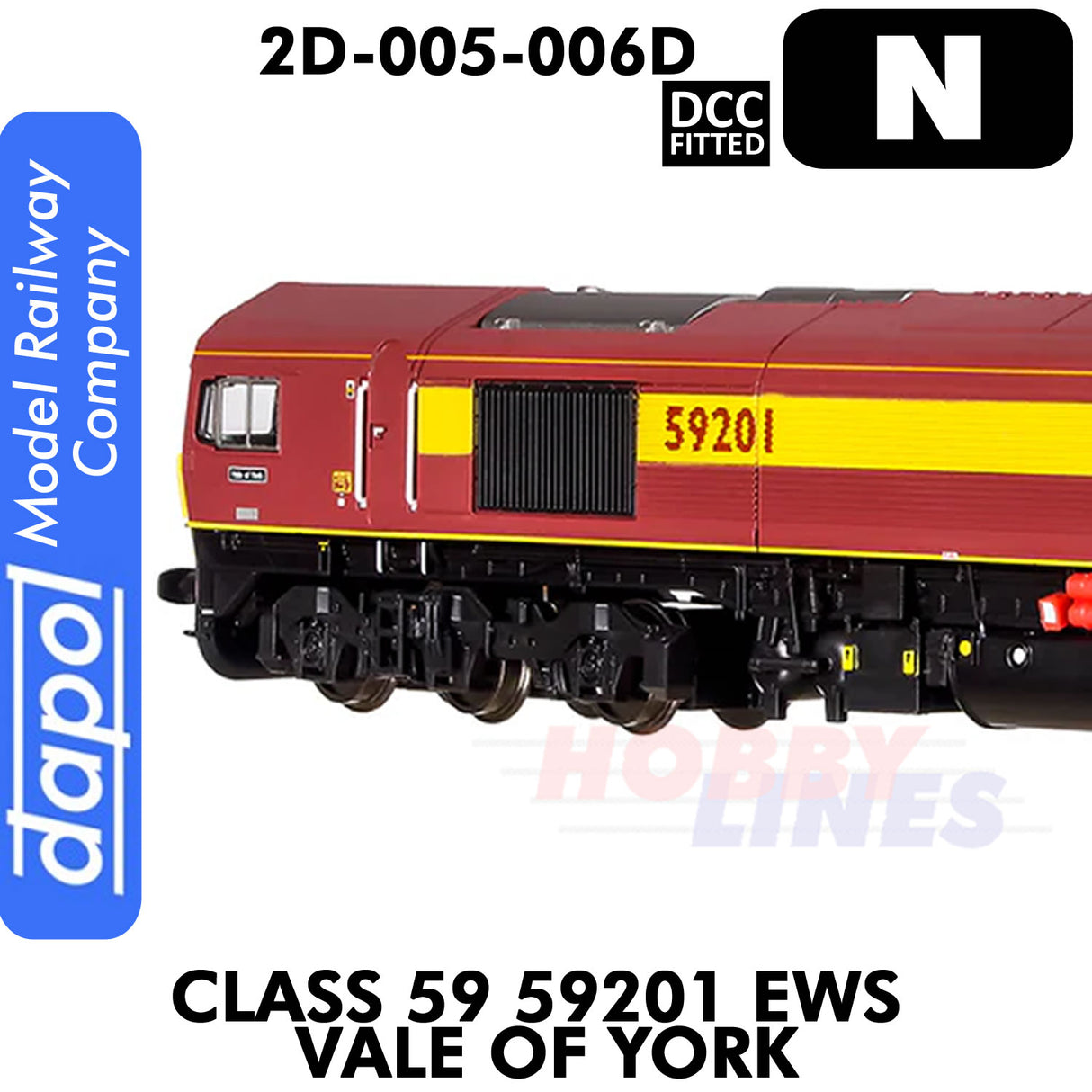 Class 59 59201 EWS Vale of York - DCC Fitted | Dapol | 2D-005-006D