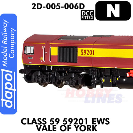 Class 59 59201 EWS Vale of York - DCC Fitted | Dapol | 2D-005-006D